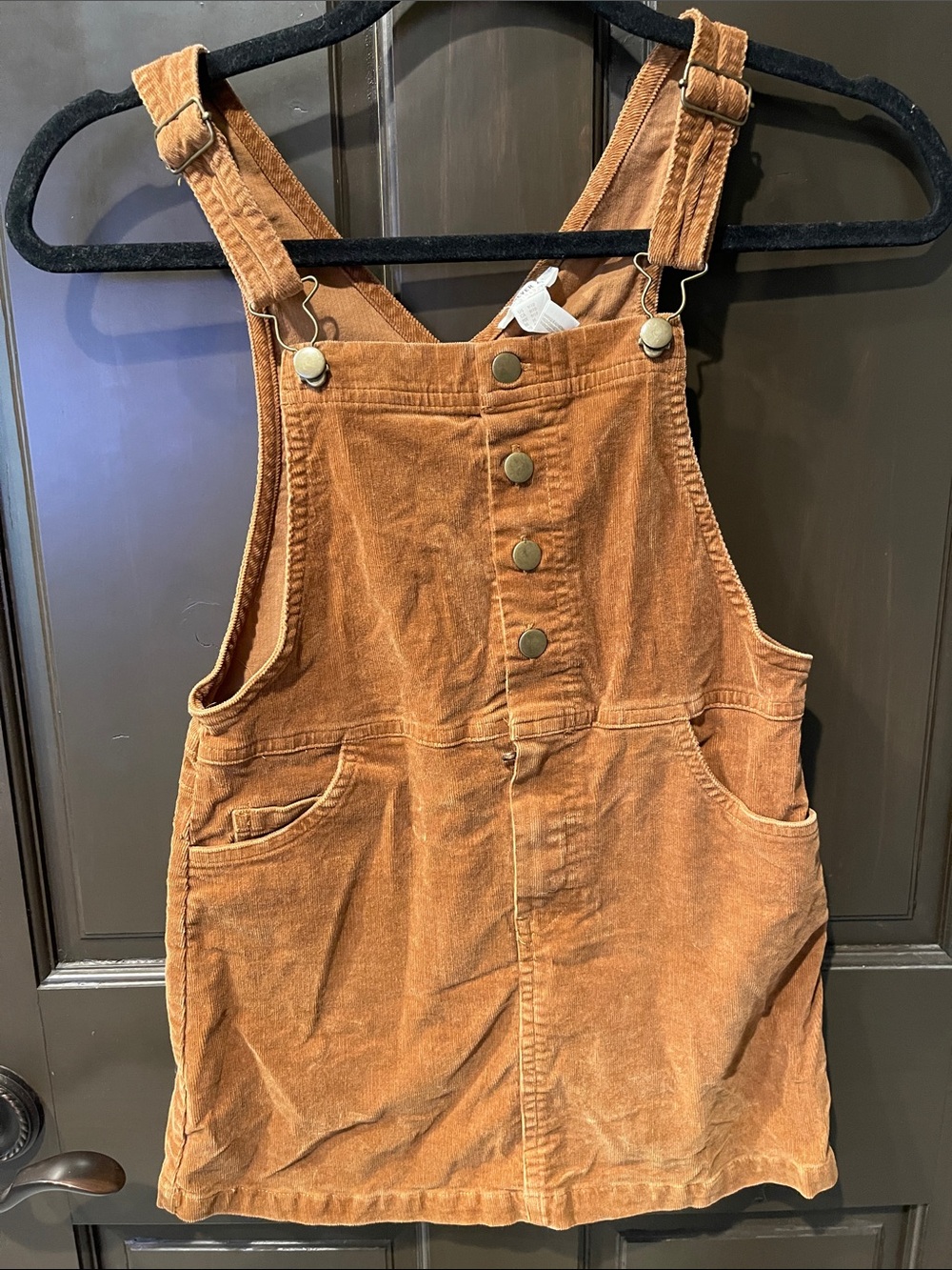Forever 21 Rust Corduroy Pinafore Dress